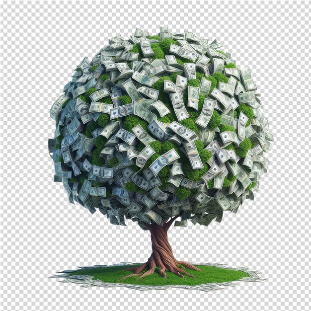 PSD un arbre avec le mot dollar dessus