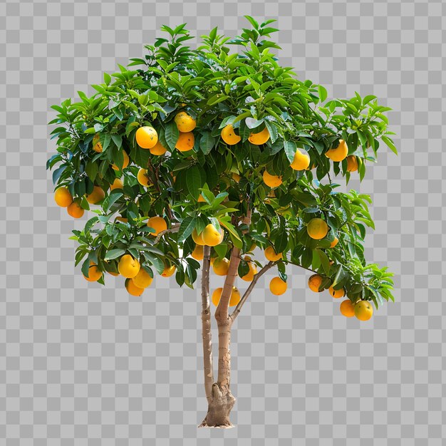 PSD arbre murici avec une canopée ronde dense arbre de taille moyenne croître isolé clipart png psd pas bg