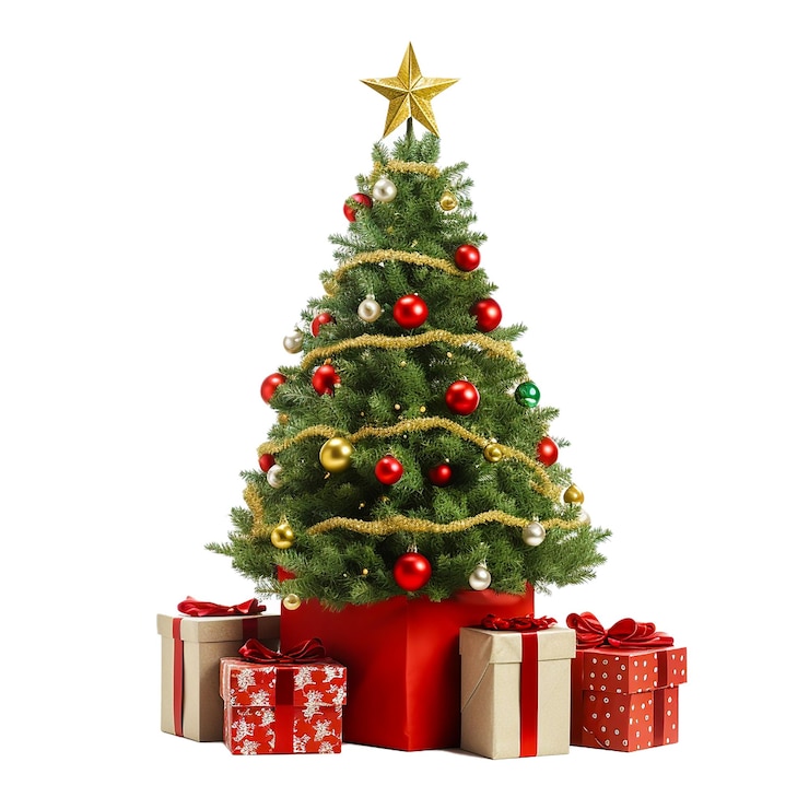 PSD un arbre de noël avec une étoile dessus