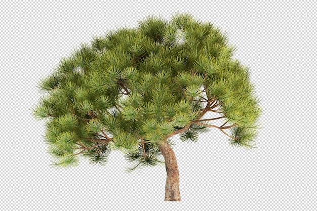Arbre de Noël et fauteuil en rendu 3d
