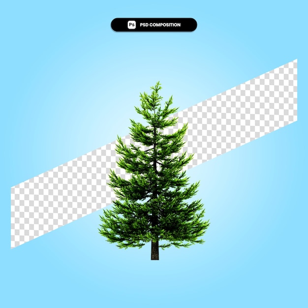 Arbre De Noël Illustration De Rendu 3d Isolé