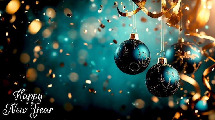 PSD un arbre de noël avec des ornements en or accrochés à lui