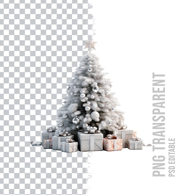 PSD arbre de noël transparent en psd