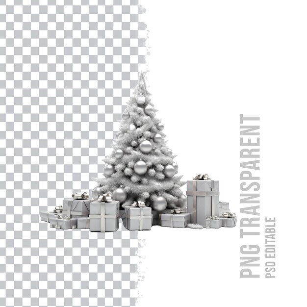 PSD arbre de noël transparent en psd