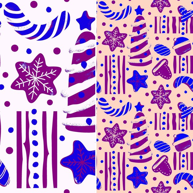 PSD arbre de noël violet et rose et étoiles violettes