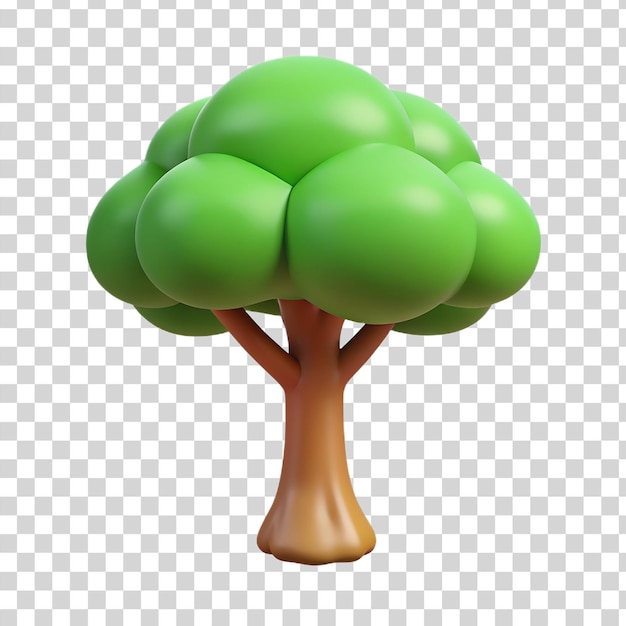 PSD arbre vert 3d isolé sur un fond transparent