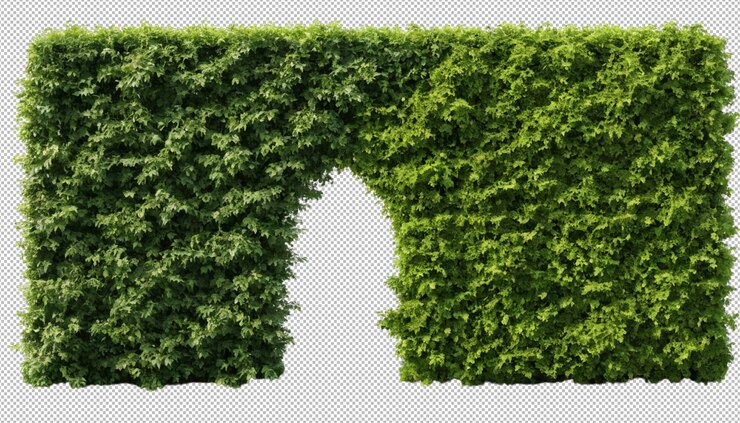 PSD los arbustos verdes del jardín cortan formas