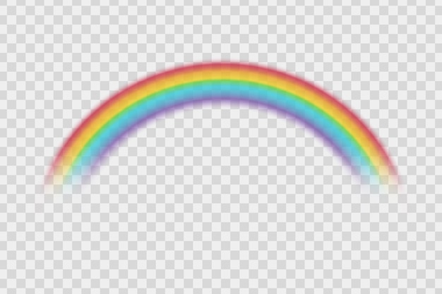 Arc-en-ciel coloré sur fond transparent pour la décoration de la conception, l'impression sur le web et les projets créatifs