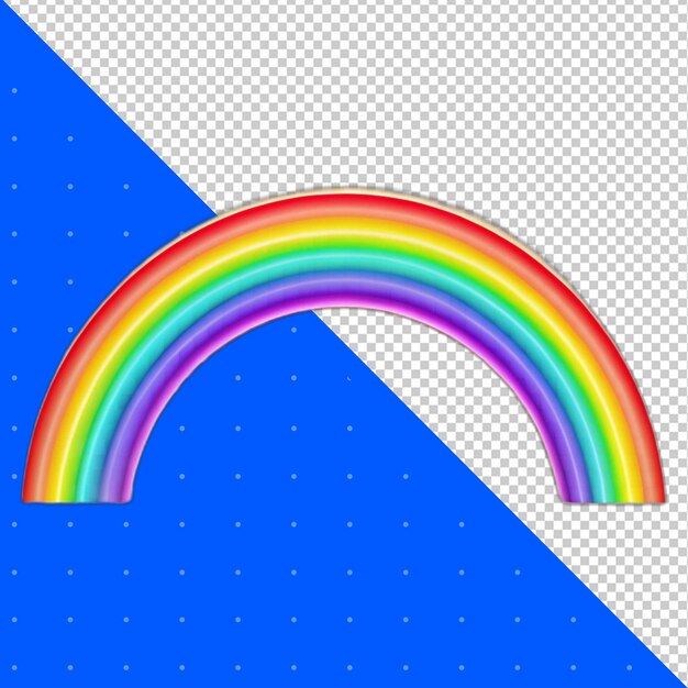 un arc-en-ciel est dessiné sur un fond transparent png