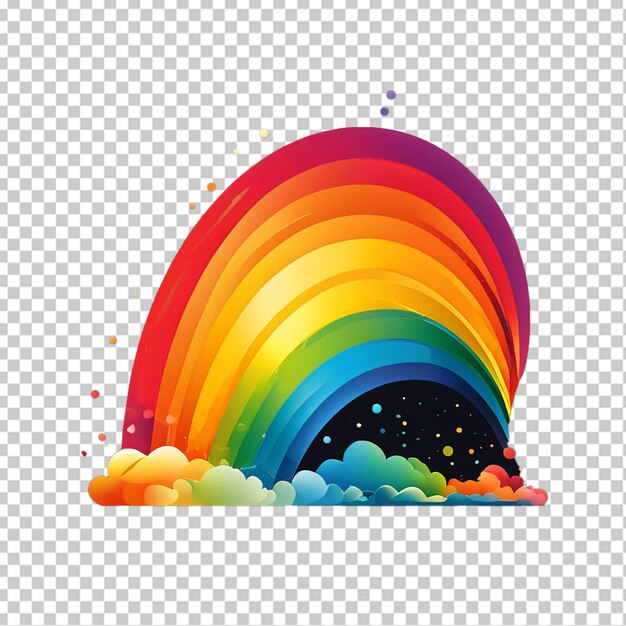 PSD un arc-en-ciel transparent et coloré en png