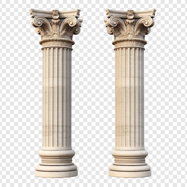 PSD arc de colonne grecque avec un schéma classique de double couleur isolé sur un fond transparent