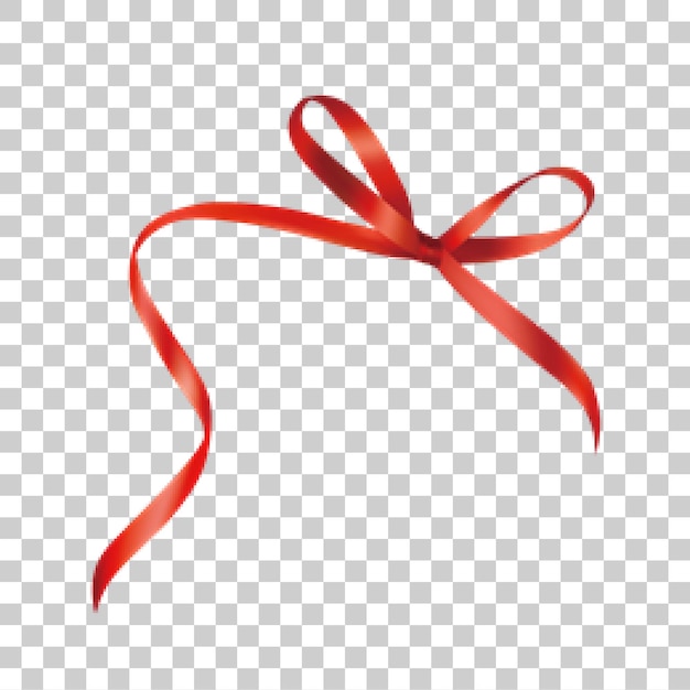 Un arc en ruban de satin rouge