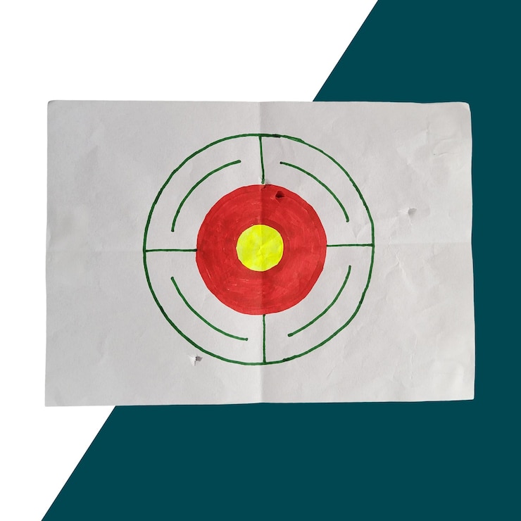 PSD archery target isolated on white background