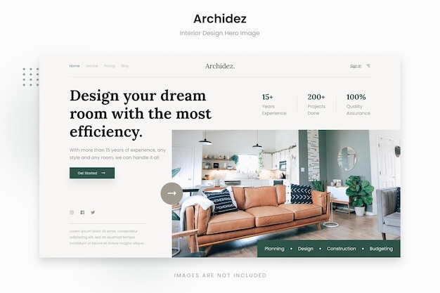 Archidez - imagen de héroe de diseño de interiores moderno y minimalista