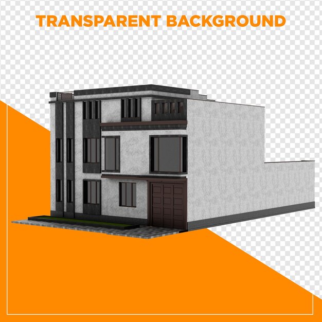 Architecture de maison résidentielle moderne avec un design contemporain avec un fond transparent