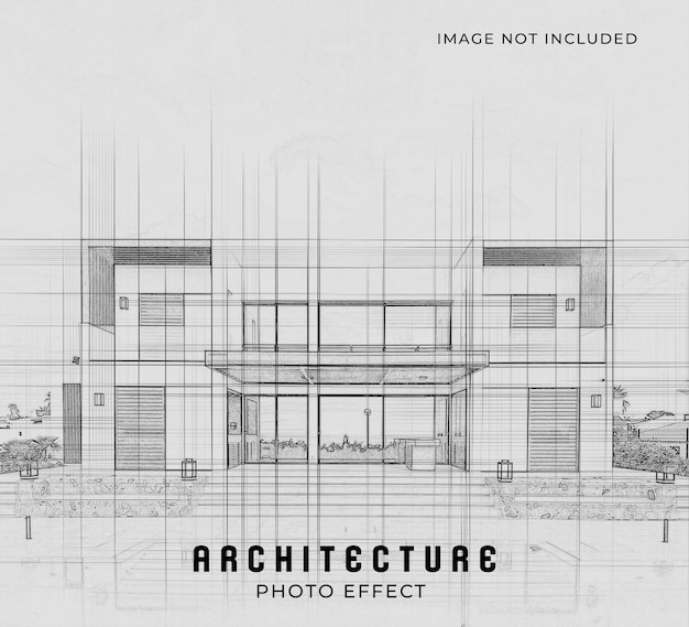Architektur Blueprint Skizze Kunst Foto Effekt Vorlage