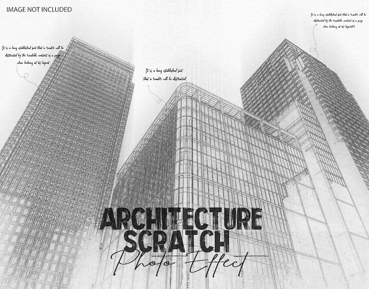 PSD architektur-scratch-foto-effekt