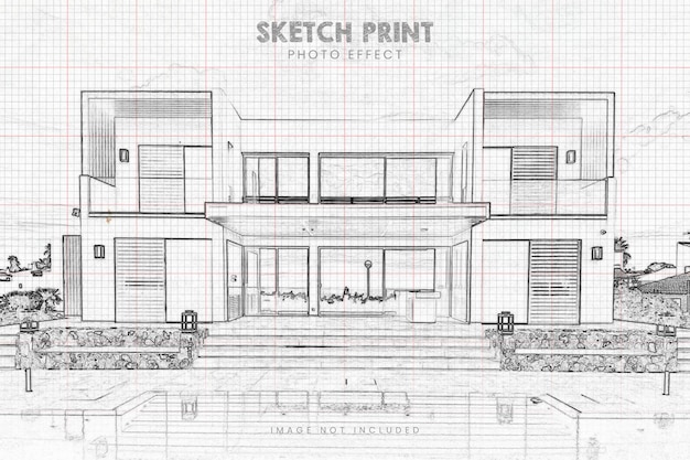 Architektur-Skizzen-Kunst-Photoshop-Effekt