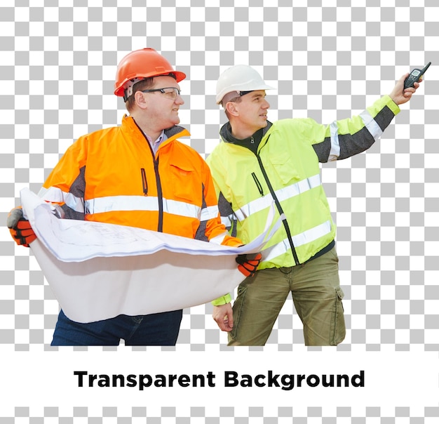 Architektur von Bauingenieuren, die einen transparenten Hintergrund kartieren