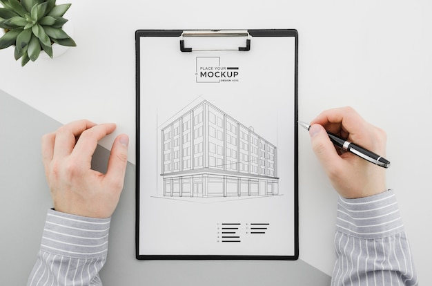 Architekturansicht der Draufsicht mit Modell