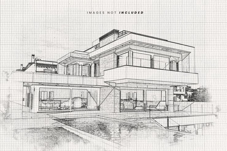 Architettura Sketch Art Effetto Photoshop