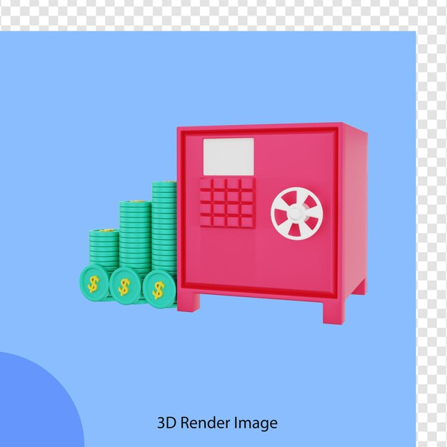 Archivio finanziario di rendering 3D con un mucchio di monete in dollari