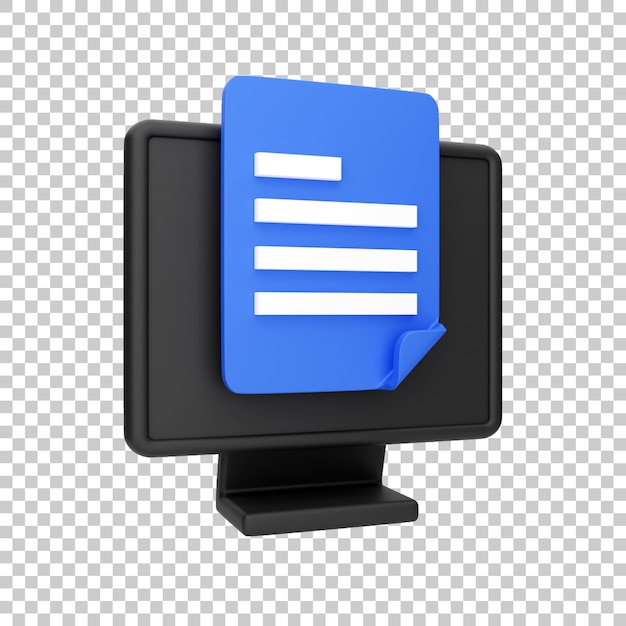 PSD archivo 3d con monitor de computadora