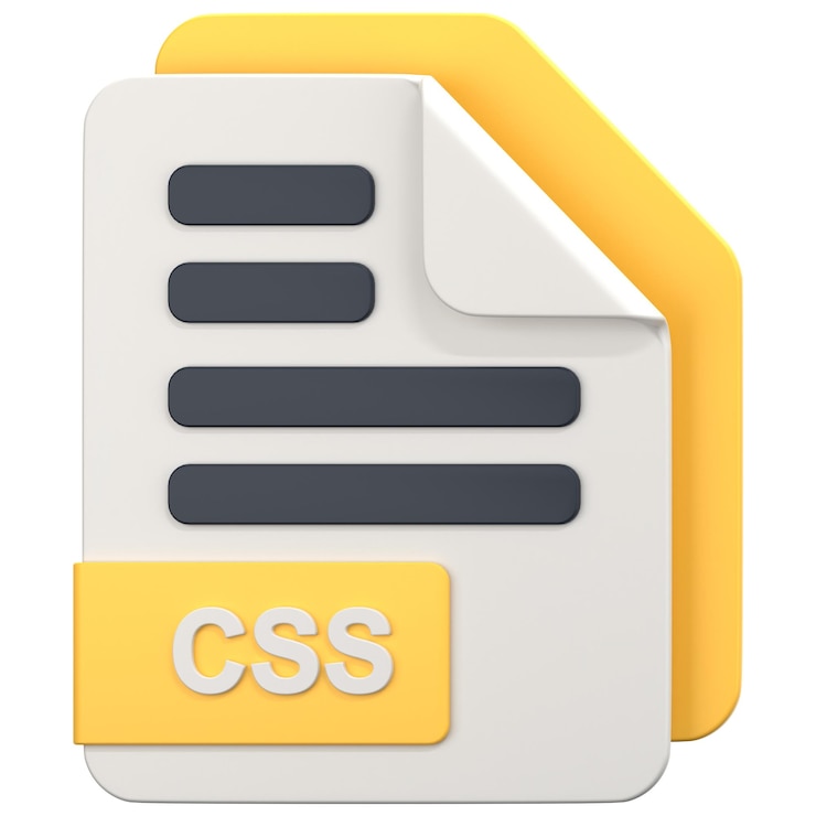 PSD archivo blanco con extensión css ilustración de icono 3d estilo low poly