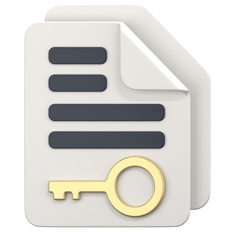 PSD archivo blanco con signo clave ilustración de icono 3d estilo low poly