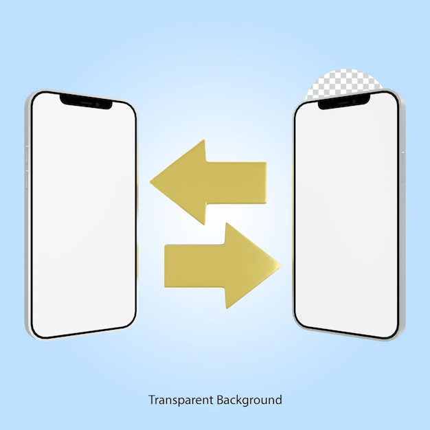 PSD archivo de datos de transferencia de teléfono inteligente de procesamiento 3d