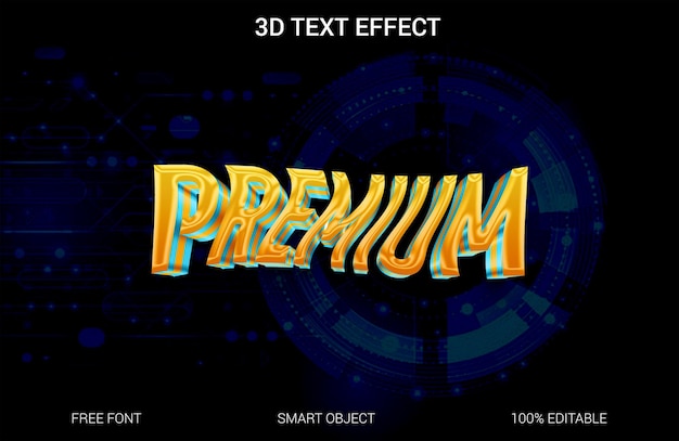 archivo de edición de efectos de texto 3D premium