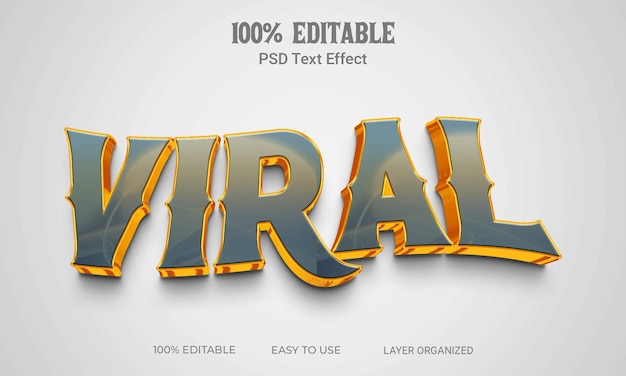 Archivo editable de efecto de texto 3d viral