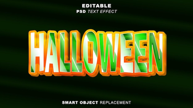 Archivo de formato psd con efecto de texto de halloween