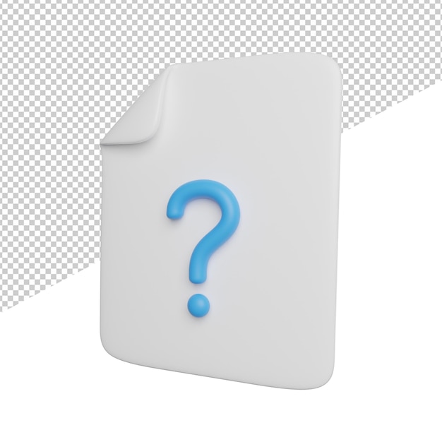 Archivo Hacer pregunta Ayuda vista lateral 3d renderizado icono ilustración sobre fondo transparente