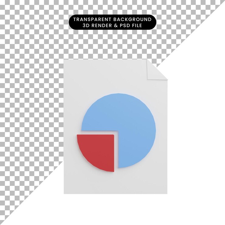 PSD archivo de papel de icono de ilustración 3d con icono de informe de datos