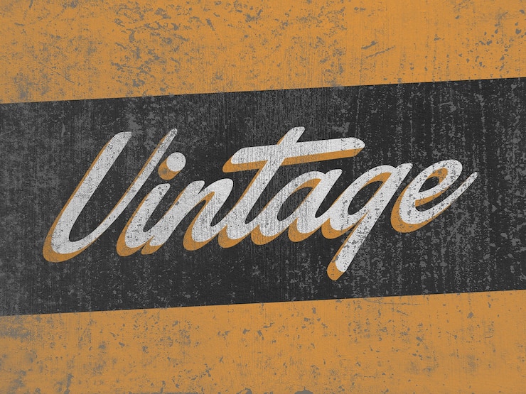 PSD archivo de photoshop con efecto de texto retro de época