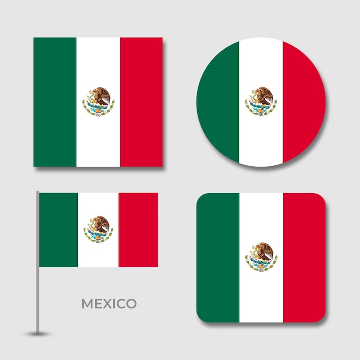 PSD archivo psd de la bandera nacional de méxico plantilla de diseño de elemento de bandera de méxico elemento de diseño del día de méxico