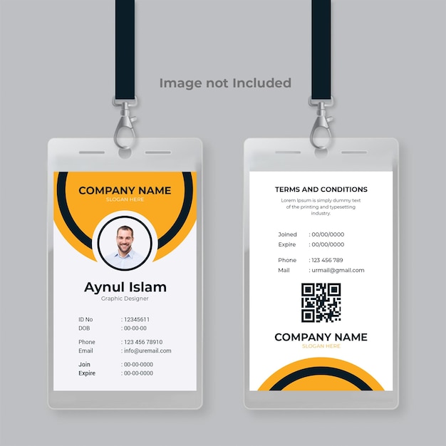 Archivo psd de diseño de tarjeta de identificación de identidad de empresa