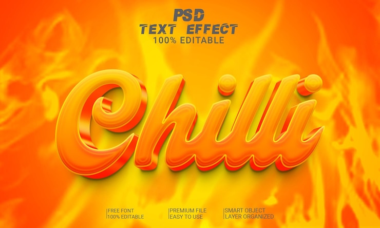 PSD archivo psd de efecto de texto 3d de chile