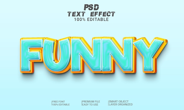 Archivo psd de efecto de texto 3d divertido