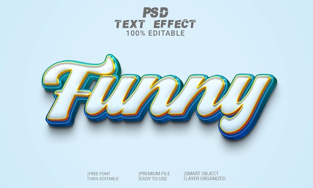 Archivo PSD de efecto de texto 3D divertido