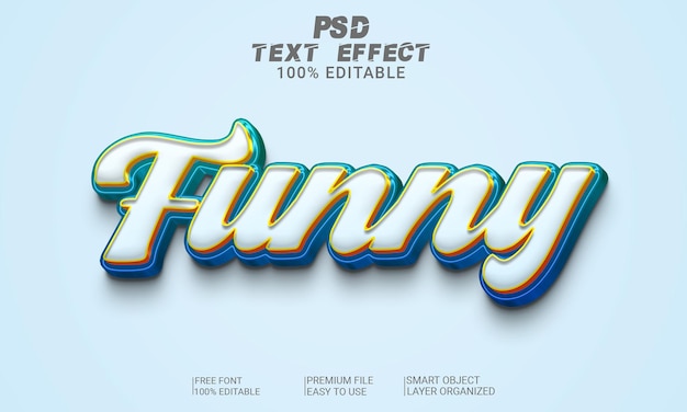 Archivo psd de efecto de texto 3d divertido