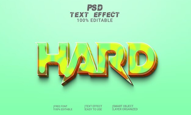 Archivo psd de efecto de texto 3d duro