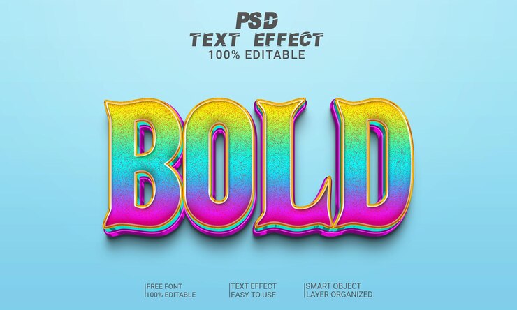 PSD archivo psd de efecto de texto 3d en negrita