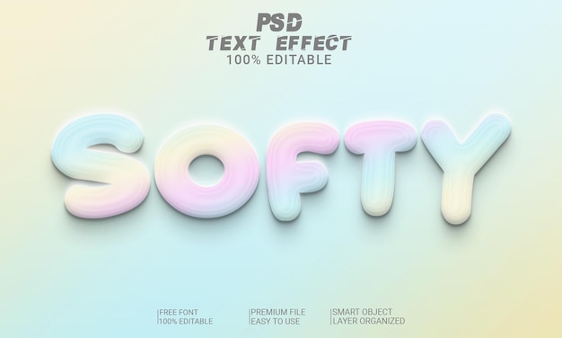 PSD archivo psd de efecto de texto 3d suave