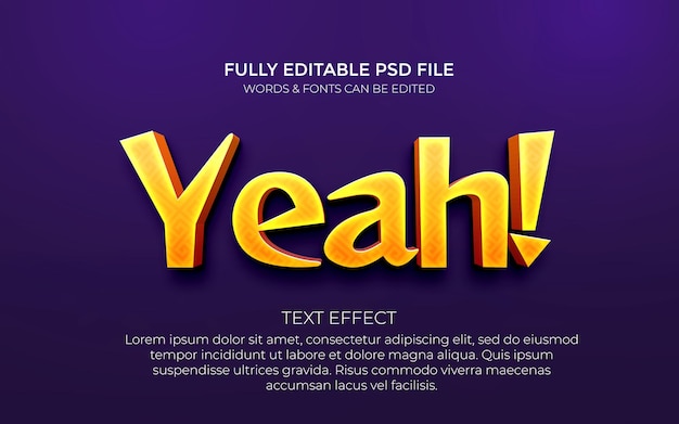 Archivo PSD de efecto de texto 3d