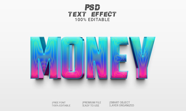 Archivo PSD de efecto de texto 3d