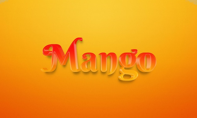 PSD archivo psd de efectos de texto de mango editables de calidad superior