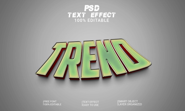 Archivo PSD de estilo de efecto de texto editable 3d de tendencia