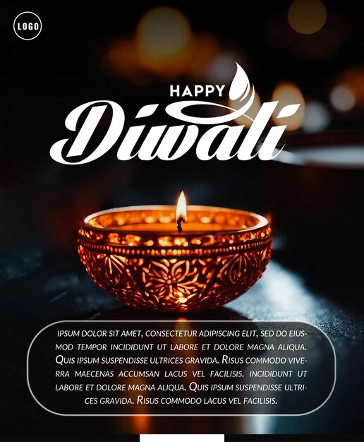 PSD archivo psd feliz diwali o lámpara de arcilla en el fondo de color